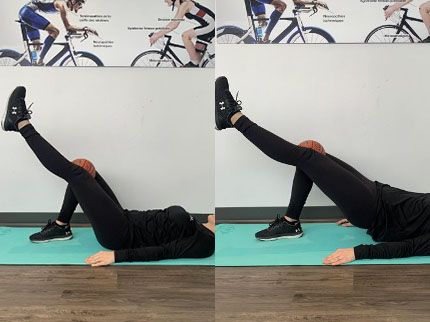 Prévenir les blessures en ski de fond avec le pont fessier à une jambe chez Kinatex Sports Physio, Québec et Ontario.