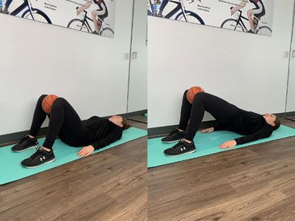 Prévenir les blessures en ski de fond avec le pont fessier chez Kinatex Sports Physio, Québec et Ontario.