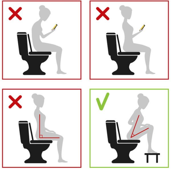 Recommandations pour l’évacuation des selles par la position d'évacuation chez Kinatex Sports Physio, Québec et Ontario.